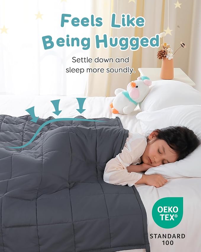Topblan 5 lb Weighted Blanket 36" x 48" Small Lap Blanket, Soft and Breathable, Dark Grey