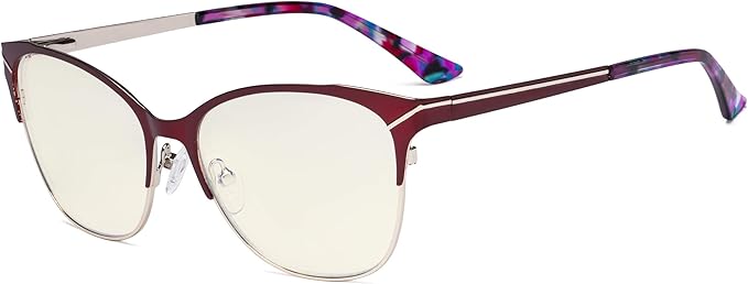 Eyekepper Blue Light Glasses - Semi Rimless Digital Eyeglasses for Women Blocking Computer Screen UV Rays