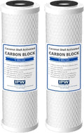 IPW Industries Inc. 2-Pack 5 Micron Carbon Block Water Filter - 10" x 2.5" Carbon Block Filter Cartridge Replacements for Crystal Quest CQE-RC-04000