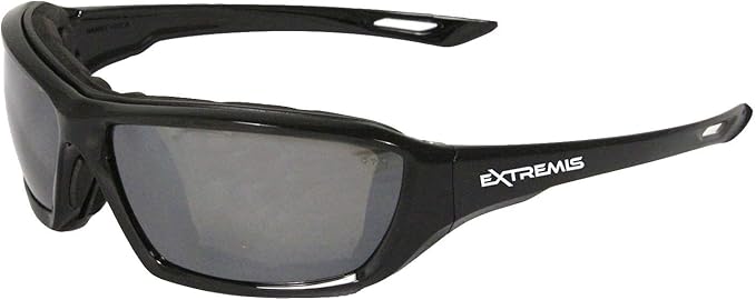 Radians XT1-61 Extremis Full Black Frame Safety Glasses with Silver Mirror Anti-Fog Lens