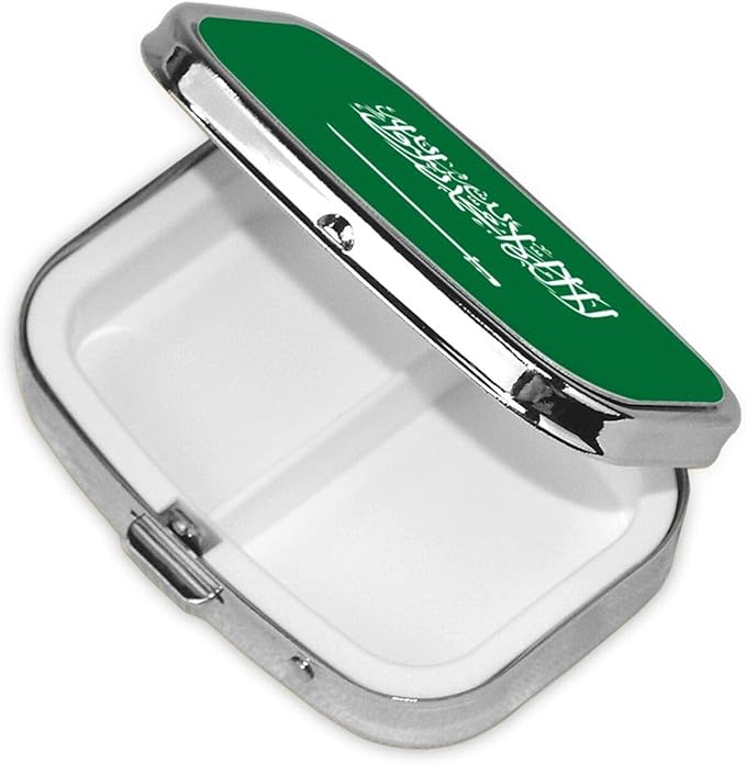 Pill organizer - compact stylish and beautiful, lightweight and easy to carry - very suitable for travel and daily use - Flag of Saudi Arabia