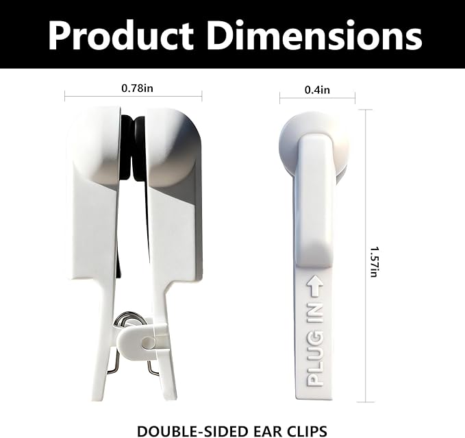 Ear Clip Electrodes, Ear Clip Accessories Fit for Tens 7000 (White)