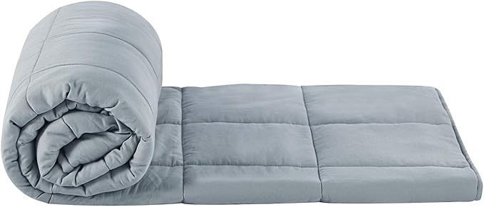 RelaxBlanket Cotton Weighted Blanket 100% Cotton with Premium Glass Beads for All-Season 60''x80'' 20lbs,Light Grey