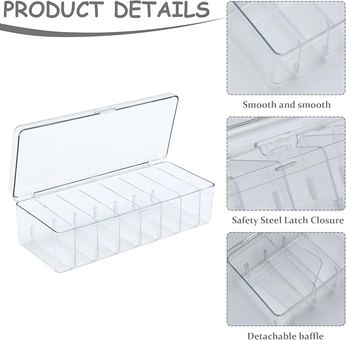 Bandaid Organizer Holder,Medicine Storage Box with Flip Cover,Multiple Compartments Band Aid Organizer,Bandaid Box for Elastic Bandage Wrap, Cotton Swabs(Clear)