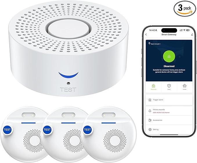 Nuleto WiFi Water Leak Detector 1s,Smart Water Sensor Alarm,Water Alarm with SMS,Phone Call,APP Push,492ft for Home,Basement,Kitchen,3 Pack,2.4G WiFi Only