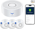 Nuleto WiFi Water Leak Detector 1s,Smart Water Sensor Alarm,Water Alarm with SMS,Phone Call,APP Push,492ft for Home,Basement,Kitchen,3 Pack,2.4G WiFi Only