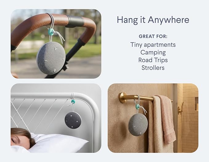 SNOOZ Go 2 Portable White Noise Sound Machine |12 Soothing Sounds | 3-in-1 Bluetooth Speaker & Night Light | Rechargeable Travel Sleep Aid for Adults, Kids | Baby Registry | Bedroom Essential
