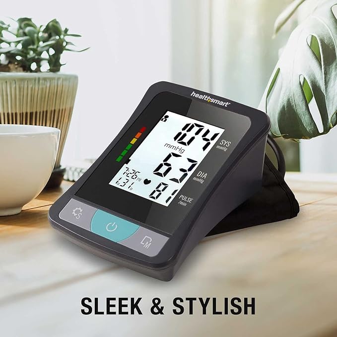 HealthSmart Digital Select Arm Blood Pressure Monitor with Automatic Upper Arm Cuff that Displays Blood Pressure, Pulse Rate and Irregular Heartbeat, Stores up to 120 Readings for 2 Users