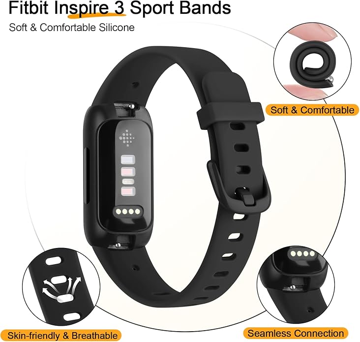 AK Band Compatible with Fitbit Inspire 3 Bands for Women Men, Adjustable Replacement Sport Wristbands Straps for Fitbit Inspire 3 Fitness Tracker