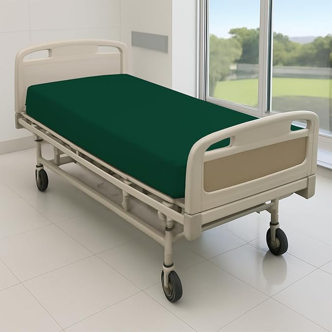 6 Pack Fitted Hospital Bed Sheets - Soft Microfiber Hospital Fitted Sheet - Hospital Bed Fitted Sheets (Olive, 36" x 84" x 12")