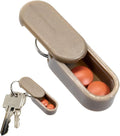 Micro Magnetic Keychain Pill Holder - Compact, Durable, Lightweight with Sleek Minimalist Design - Secure, Discrete, Portable Pill Holder Keychain for Everyday Use (Sandstorm)