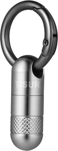 TISUR Small Keychain Pill Holder, Titanium Pill Case Waterproof Pill Fob for Travel Purse Pocket, Portable Pill Container Box Pill Organizer Tube (Upgrade Tiny)