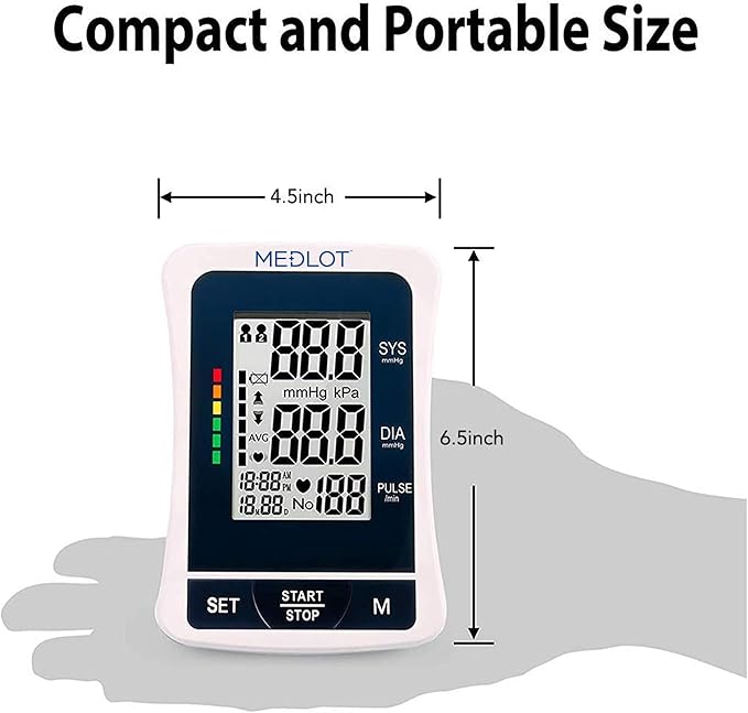 LotFancy Blood Pressure Monitor, Automatic BP Gauge & Upper Arm Large Cuff(8.6"-16.5”) Kit, Digital BP Meter Accurate Tester Machine for Home Use, 2 User, with 120 Reading Memory, Large LCD Display