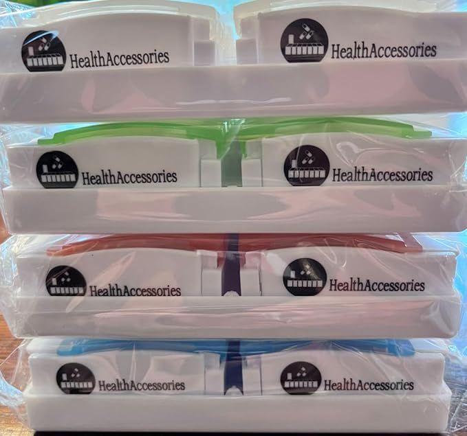 Healthaccessories Spanish Pill Box 7 Day Twice-a Day AM PM Weekly Pill Planner Organizer - Large Compartment Pill Boxes Store medications for Entire Week (Clear). Easy See Through. para un semana.