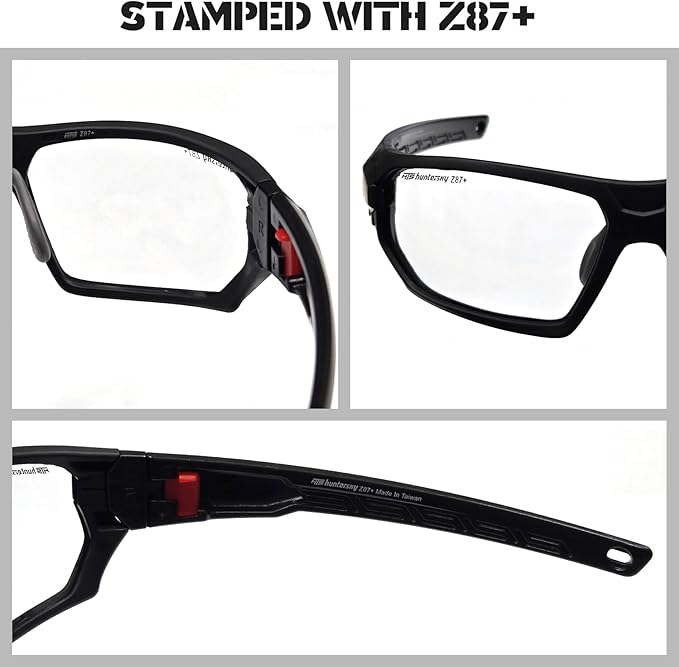HTS HUNTERSKY Ballistic Tactical ANSI Z87.1+ Impact Protection Anti Fog Shooting Glasses Military Grade Airsoft Range
