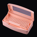 Nail Tool Sterilizer Box Plastic Disinfectant Container for Nail Art Accessories Tools, Sterilizer Soaking Box with Strainer Pedicure Manicure Cleaning Equipment, Orange