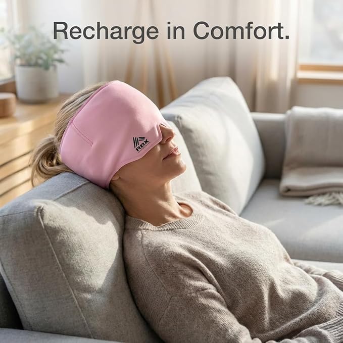 RBX Migraine Relief Cap Hot and Cold Headache Relief Cap Gel Mask, Hangover Headache Relief