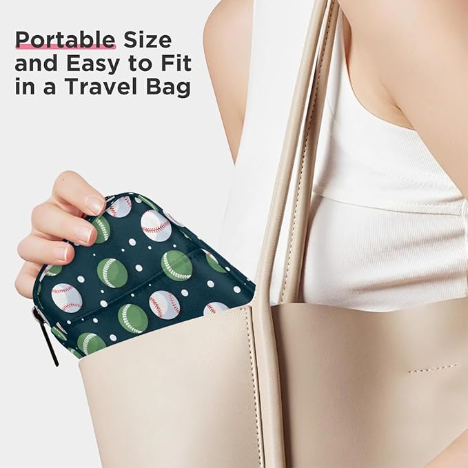 Sports Baseball Pill Case Everyday Travel, 7 Day Weekly Medicine Pill Box Compact Portable Pills Bottle Organizer with Zipper for Daily Vitamin Medicine Holder Bottle Organizers Bag