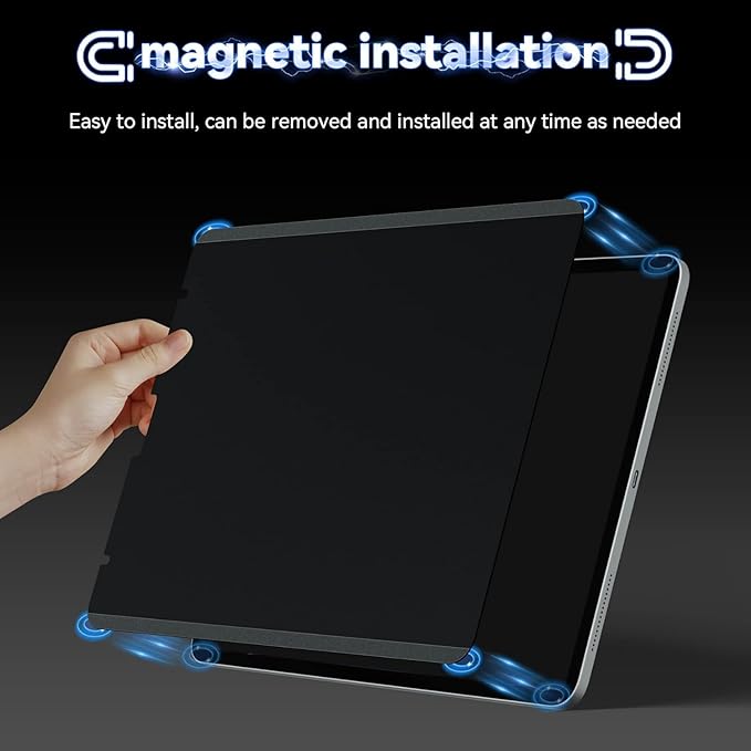 Magnetic Privacy Screen Protector Compatible With iPad Air 5th 4th Generation 10.9 Inch & iPad Pro 11(2018/2020/2021/2022), Removable Anti Blue Light Glare Spy Private Filter Black Security Screen Cover