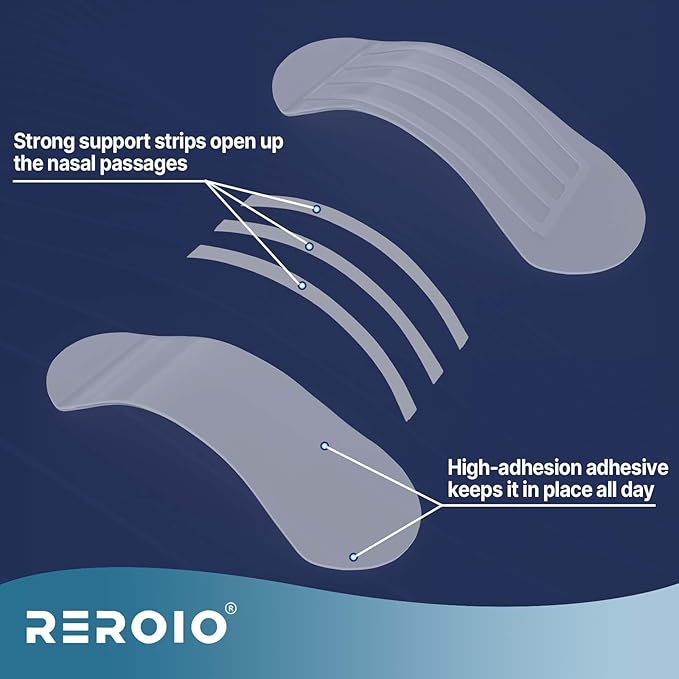 Nasal Strips for Snoring – Comfortable Nose Strips for Breathing,Anti Snoring Devices,Skin-Friendly Snoring Solution for Better Airflow & Restful Sleep