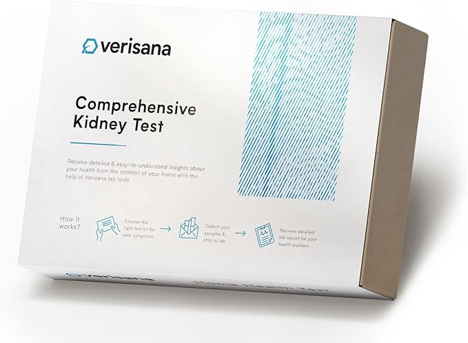 Comprehensive Kidney Test – Comprehensive Home Test for 4 Important Health Markers: BUN, CREAT, Albumin and eGFR – Easy & Convenient from Home by CLIA-Certified Lab – Verisana