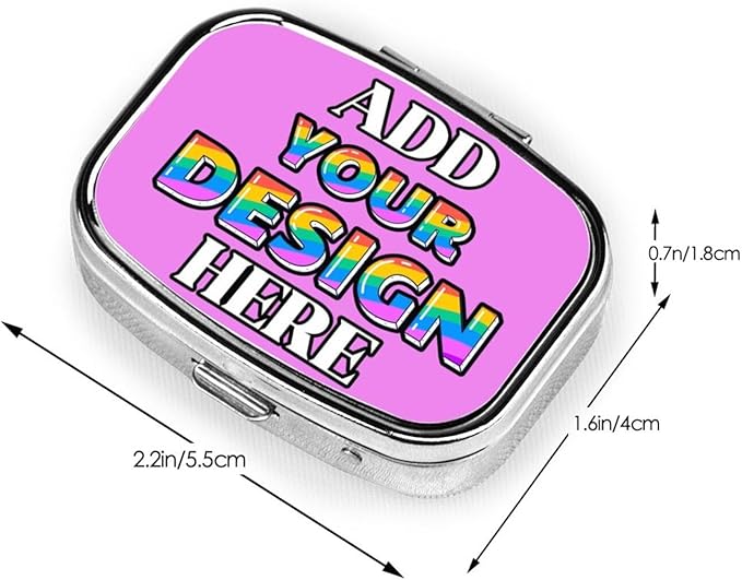 Custom Travel Medicine Organizer, Medicine Pill Box Case Container Travel Pill Holder Vitamin for Purse Med Wallet Portable Mini Pastillero Square, Violet, Customized Gifts