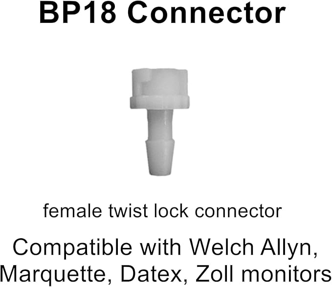 NIBP Cuff with BP18 Connectors for Adult Thigh, 46-66 cm Reusable Dual Tube Nylon Replacement BP Cuff with Inner Airbag for Blood Pressure Monitor Machine
