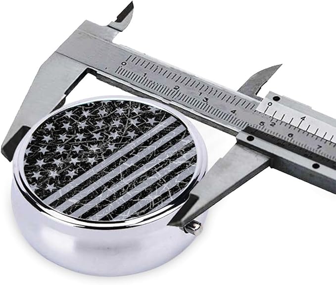 Round Stainless Steel Pill Box Case Vintage USA Flag Retro American Flag, Pocket 3 inches Medicine Tablet Holder Organizer Case for Purse - Compact 3 Compartment