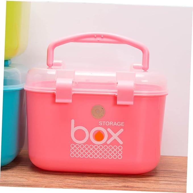 Portable Multi-Functional Medicine Storage Box for Home Office and Travel Lightweight Design for Easy Organization of Pills and Bottles Color