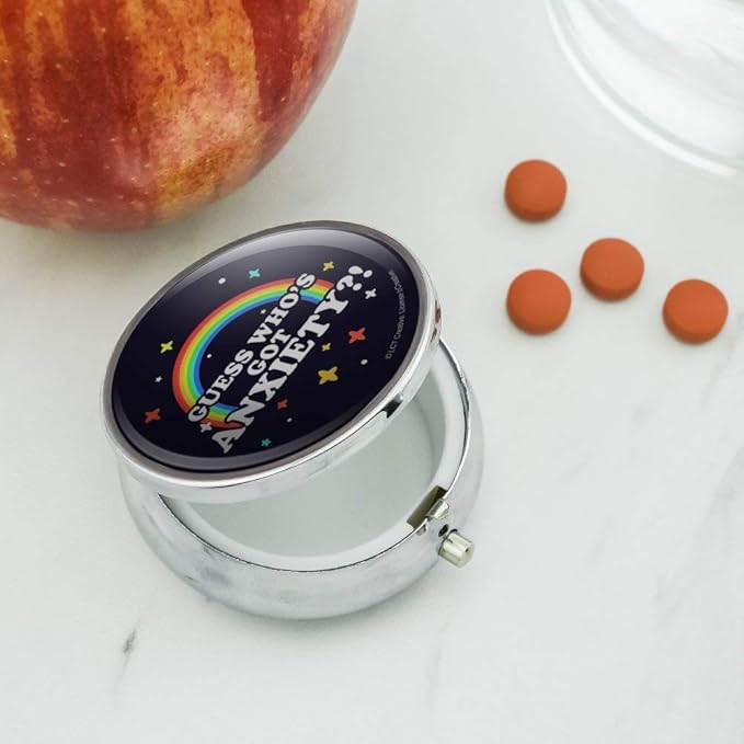 Guess Who's Got Anxiety Rainbow Funny Humor Pill Case Trinket Gift Box