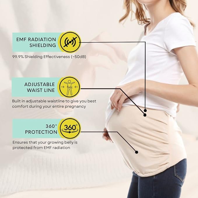 Radia Smart EMF Protective Pregnancy Belly Band, 5G Blocker Shielding Maternity Black