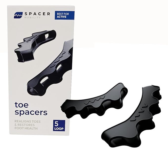 The Toe Spacer from Spacer Mobility, Recovery from the Ground Up, Correct Bunions, Plantar Fasciitis, & Correct Toes | Unisex Therapeutic Toe Spacer - Relieve Foot Pain and Tension | 5-Loop