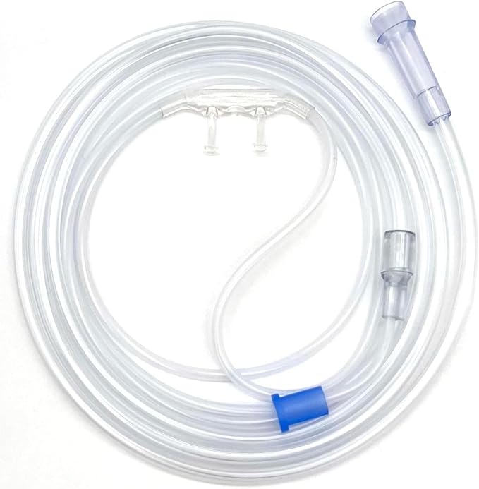 ResOne 14Ft Soft Adult Oxygen Nasal Cannula 1-Pack - Curved Prongs, Crush-Resistant Tubing - Nasal Tubes, Oxygen Concentrator Supplies - Soft Curved Nose Piece, Standard Size, Standard Flow 6 LPM