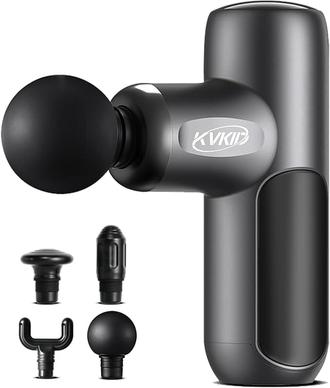 Mini Massager Gun, Massage Gun Deep Tissue with 4 Attachments, Portable Muscle Massager Gun for Back, Body Sore Muscles, Pain Relief, Rechargeable Small Massage Gun for Office, Home, Athletes