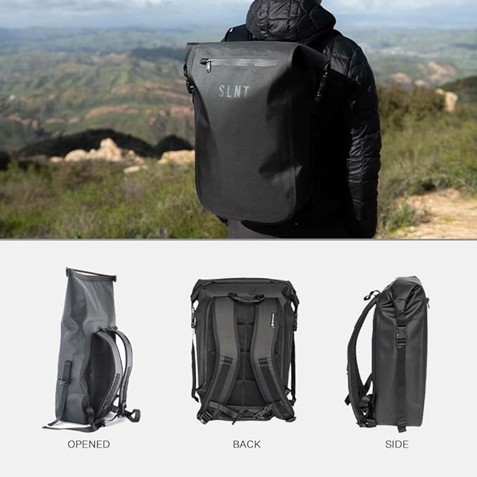 Silent Pocket SLNT Faraday Waterproof Backpack Signal Blocking Dry Bag Protects Against Identity Theft for Work, Travel, Hiking - Blocks RFID, WiFi, Bluetooth, NFC, Cellular, GPS, EMF
