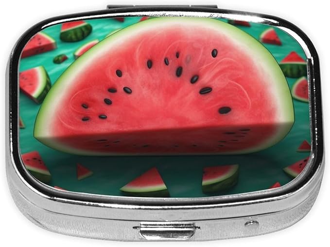 Pill Case Rectangle Pill Box 3 Compartment Pill Organizer Dream Watermelon Small Pill Case Waterproof Medicine Organizer Box for Travel Pill Containers Vitamin Organizer for Medication Planner