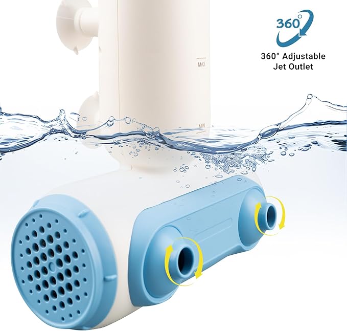Portable Jet Spa for Bathtub - Electric Bath Jets for Tub with Dual Hydro Massage Nozzles & Soothing Bubbles, Adjustable Whirlpool Effect for Relaxing Home Spa Experience (blue and porcelain white)