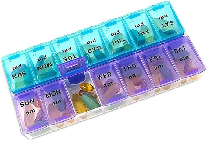 Pill Medicine Organizer Reminder Storage Box 14 Days or 2 Weeks, Pack of 1