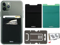 RFID Blocking Phone Card Wallet - Double Secure Pocket - Ultra-Slim Self Adhesive Credit Card Holder Card Sleeves Phone Wallet Sticker All Smartphones (Black Green)-2PC