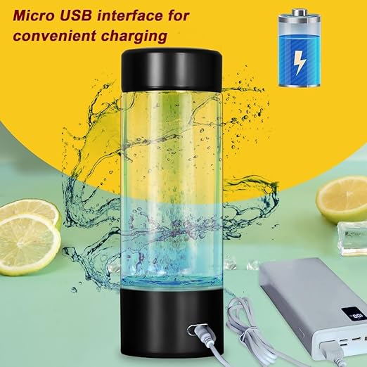 Hydrogen Water Bottle,Portable Hydrogen Water Generator Machine, Improve Water in 3 Minutes Quick Electrolysis, Suitable for Home, Office, Travel, Daily Drinking (Black)