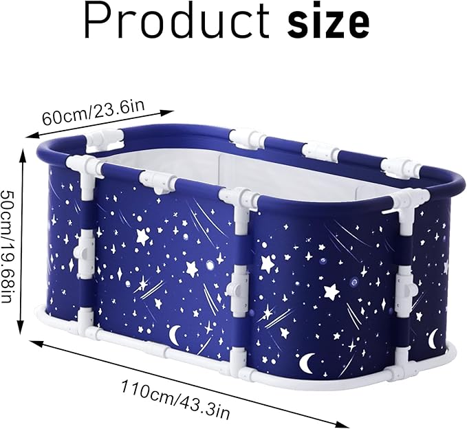Portable Bathtub, 47 in Freestanding Soaking Bath Tub for Adults, Portable Bathtub for Shower Stall, Separate Family Bathroom SPA Tub, Family Adult Foldable Bathtubs for Hot Bath Ice Bath