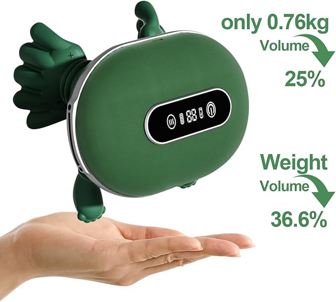 Shoulder and Neck Massager, Bionic Heated Massager, Portable Neck and Back Massager with Fingers, 4D Kneading Massager, Simulates a Real Palm for Pain Relief and Muscle Relax