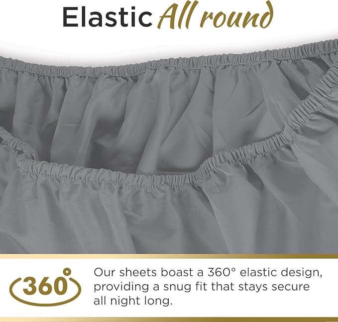 6 Pack Fitted Hospital Bed Sheets with Elastic All Around for a Double Brushed Ultra Soft Breathable 100% Microfiber Sheets, 36” x 84” x 12”