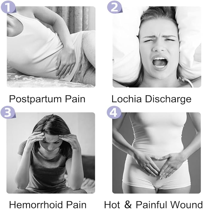Reusable Perineal Ice Packs for Postpartum & Hemorrhoid Pain Relief, Hot & Cold Pack for Women After Pregnancy, 2 Ice Pack and 3 Cover. (Blue)