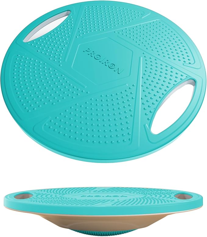 PROIRON Upgraded Wobble Balance Board, 16.34”TPE Non-Slip Stability Board, Portable Exercise Balance Trainer with Handle for Home Gym, Standing Desk, Core Training & Physical Therapy for Adults Kids