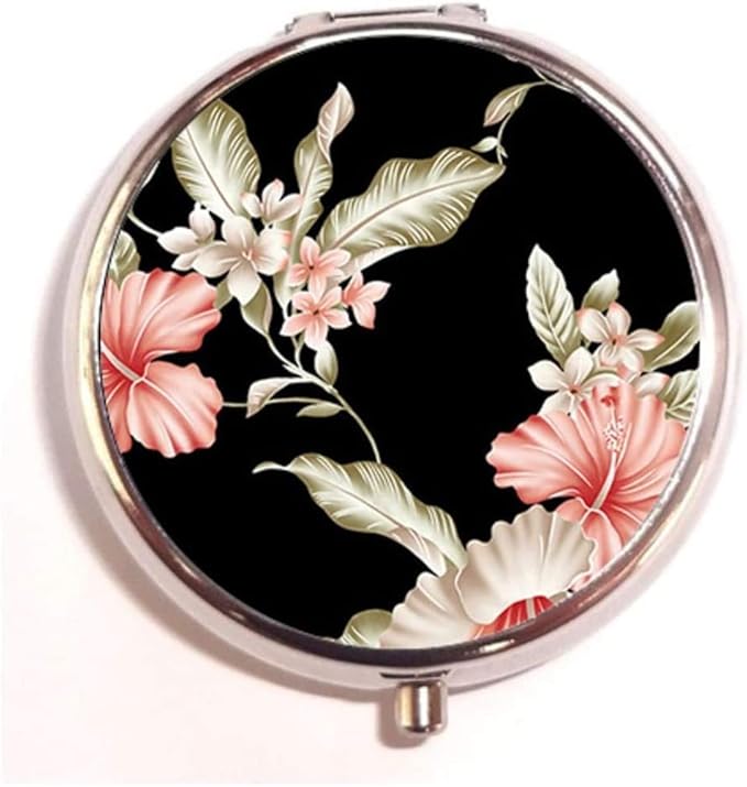 Round Medicine Box Portable Mini Metal Pill Case 2 inches Travel Little Pill Dispenser for Purse