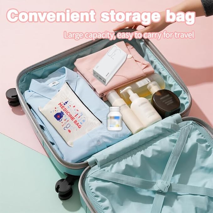 Small Medicine Makeup Bag Pouch Patient Travel Medication Bags Doctor Nurse Day Gift Ideas Bag Physician Practitioner Pharmacy Gifts for Women Bags Hospital Pharmacist Gifts Pouch Nurse Drug Organizer