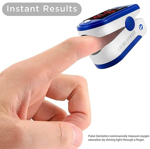 ® FL400 Pulse Oximeter Fingertip with Carrying Case, Batteries, Lanyard, and Warranty (Blue)