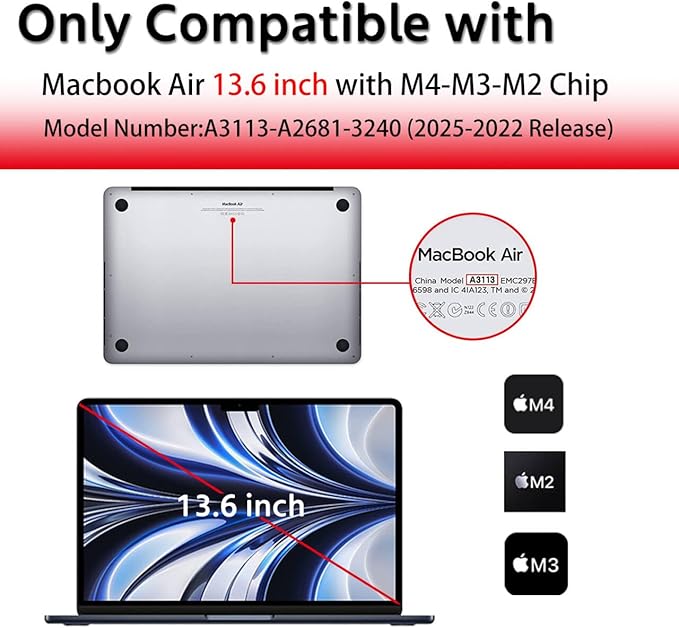 MUBUY-GOL Anti Blue Light Matte Screen Protector for MacBook Air 13.6 inch (2026-2022,M5,M4, M3, M2 Chip),Eye Protection Blue Light Blocking & Anti Glare Laptop Screen Protector