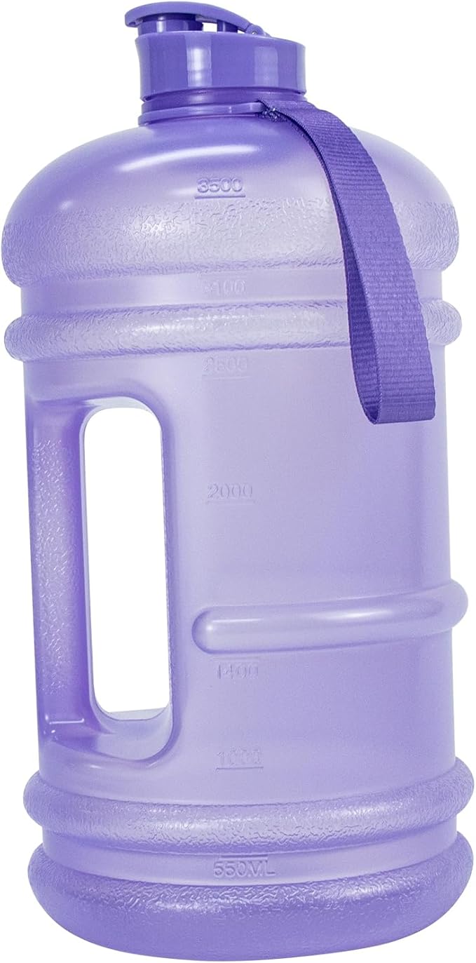 TOOFEEL 1 Gallon Water Bottle - 128 oz Water Bottle with Flip Lid - Gallon Water Bottle with Handle,BPA Free gallon Water jug with Measurements Marked - Transparent Violet
